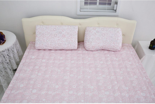 [라텍스 커버 전문 라페어리] 알러지케어 먼지없는 [누빔패드] 사라핑크&화이트핑크[양면사용], 싱글 패드(110x200)