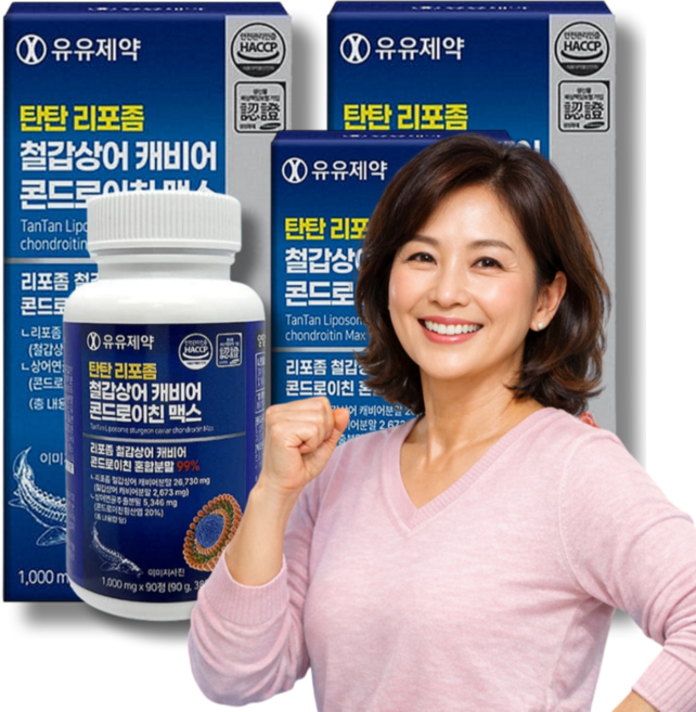 연골관절엔 콘드로이친 철갑상어 캐비어 상어연골 콘드로이친 맥스, 3개, 90정