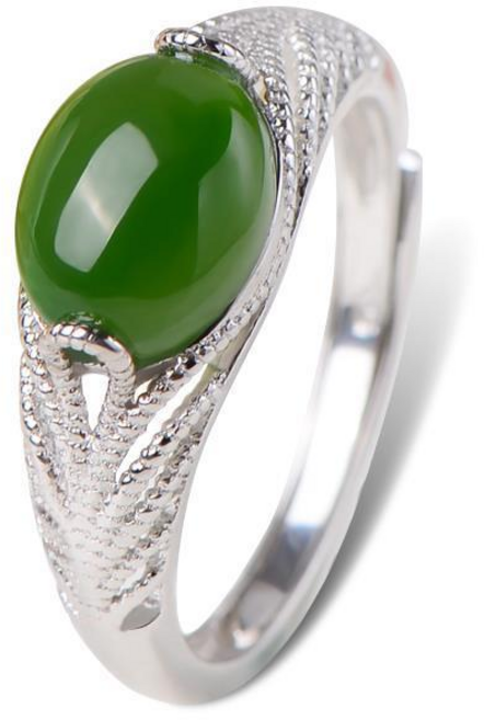 옥 반지 비취 스톤 오픈링 레이스 by 모리에