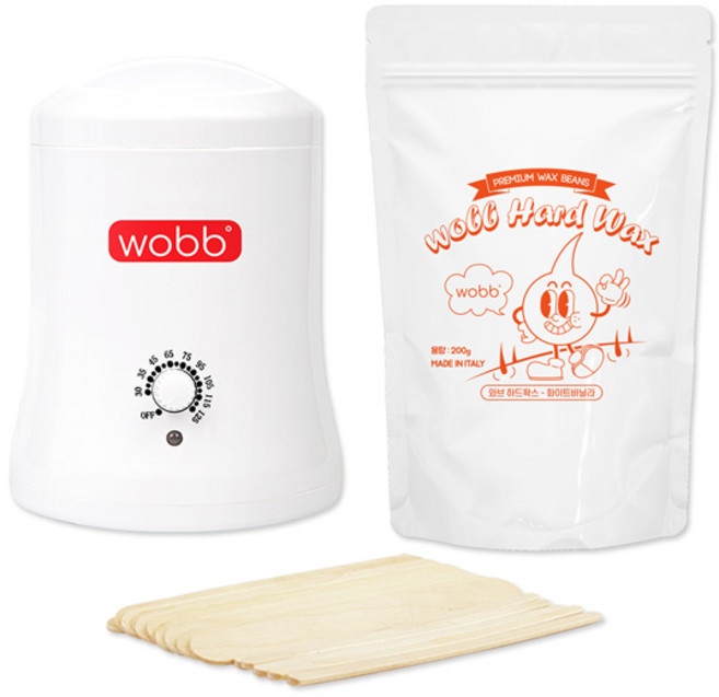 와브 셀프 왁싱 브라질리언 키트 화이트바닐라 슬림 왁싱워머기 풀세트, 200g, 1개