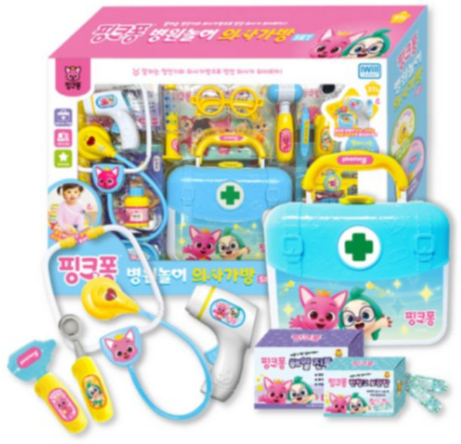아이윌컴퍼니 핑크퐁 병원놀이 의사가방 세트, MIX, 1개