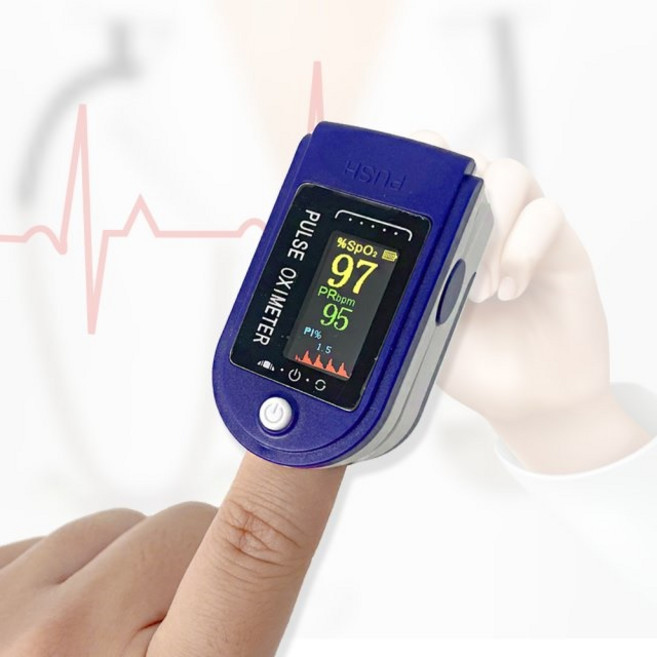 휴대용 산소포화도 측정기 산소농도 호흡기 실속형, 블루, 1개, 1개입