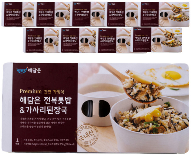 [국내산] 해담은 전복톳밥 가사리된장국, 10개, 500g