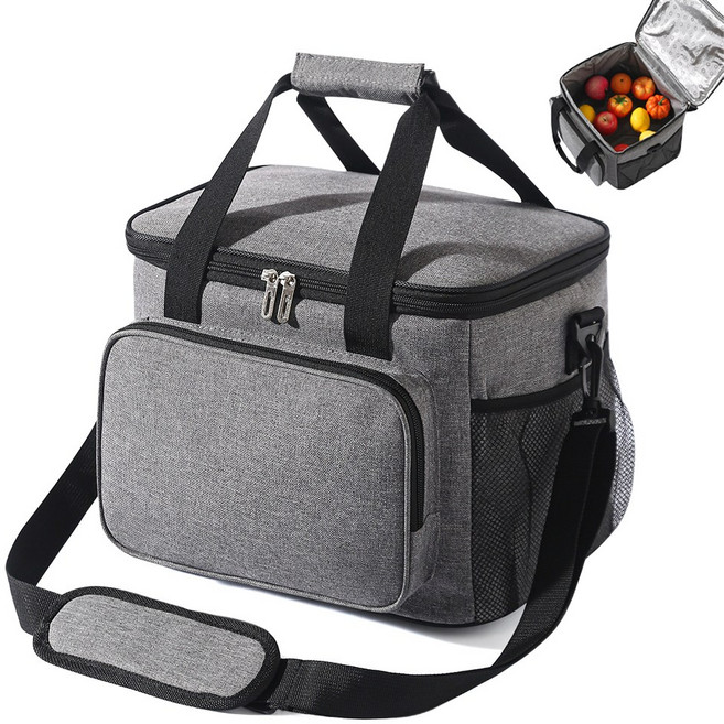 보냉백 쿨러백 직장인 캠핑 아이스 보냉 가방, 1개, 그레이