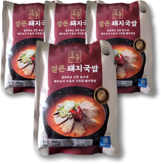추추얼큰돼지국밥, 500g, 4개