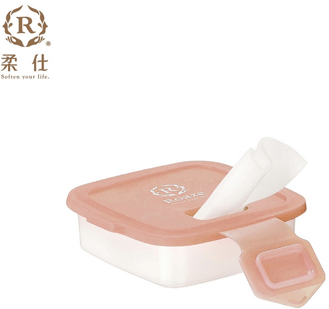【Roaze柔仕】矽膠抽取盒 乾濕兩用布巾(20片)- 多款任選, 1個, 新色-雪櫻粉, 新色-雪櫻粉