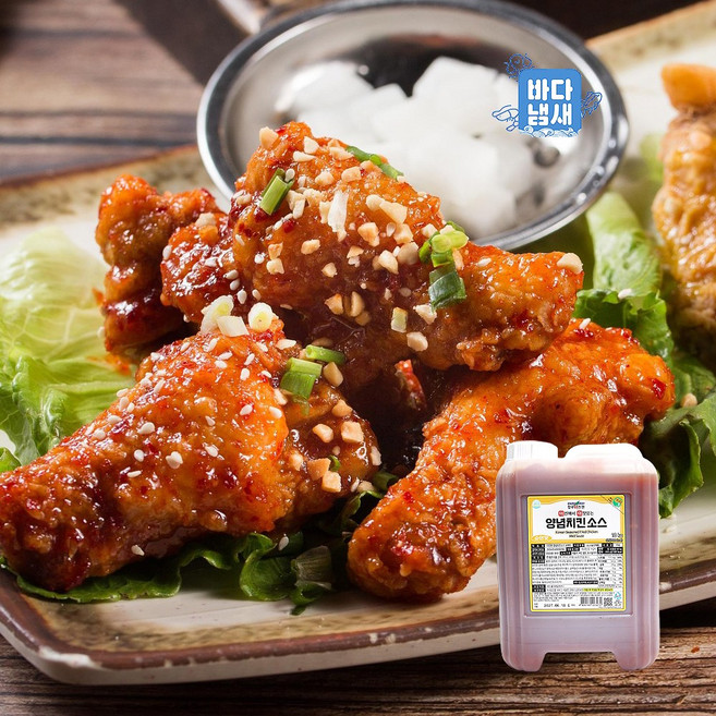 청우 더진한 양념치킨소스 순한맛 소스10kg 대용량 말통 /닭강정/ 닭꼬치/ 양념치킨