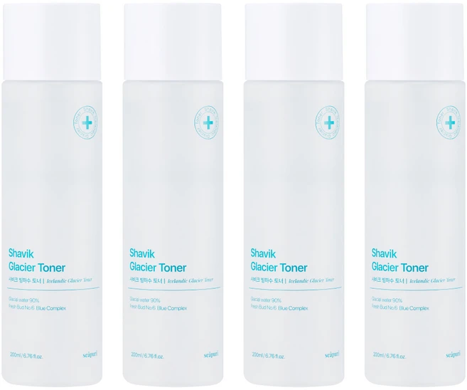 씨퓨리 샤비크 빙하수 토너 피부진정 릴렉싱 케어, 200ml, 4개 - 쿠팡