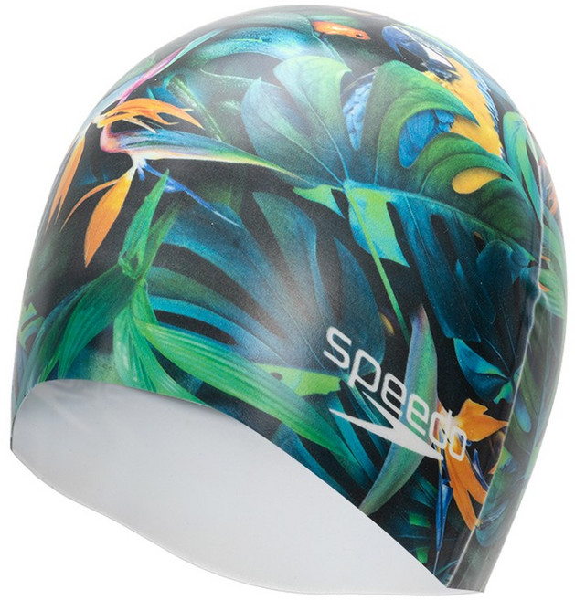 스피도 남녀공용 디지털 프린트 캡 스포츠 실리콘 수모 8-13524G761, 1개, 딥그린