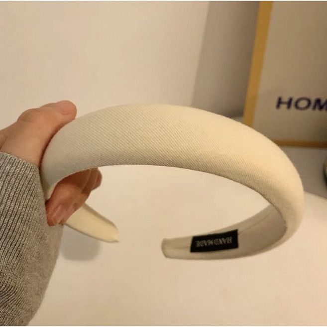 韓版羊羔絨髮箍 可愛小熊造型洗臉頭箍, 1個, 素色系｜米白