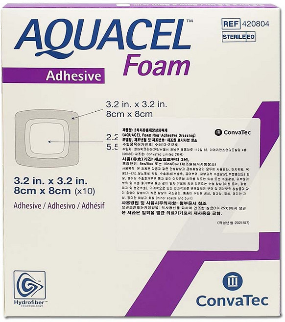 콘바텍 아쿠아셀폼 ADH 접착성 8x8cm 10매 420804, 1개