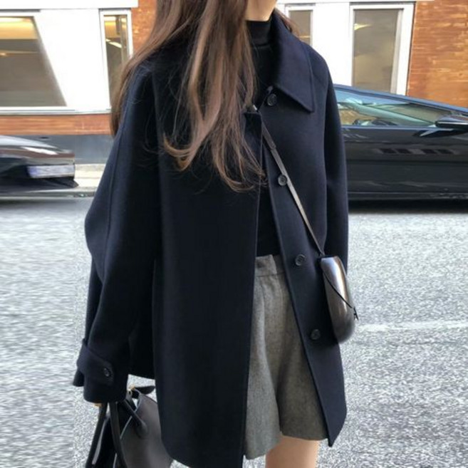 뉴욕멋쟁이 니키 카라 루즈 하프 자켓 겨울자켓코트