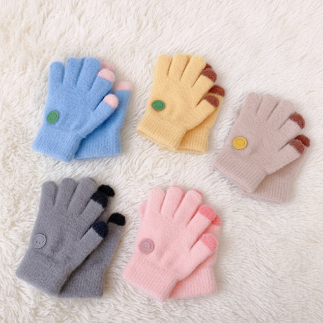 피치코코 1+1 스마일 아동 니트 장갑