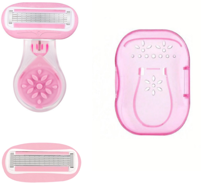 DEEPSUN 휘핑보습바 5중칼날 미니 제모 면도기 본품 +리필+케이스, 2개, 1개입, 면도날