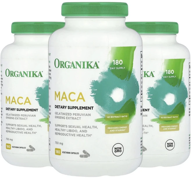 오가니카 마카 MACA 750mg 베지 캡슐 180정 2+1, 3개 - 쿠팡