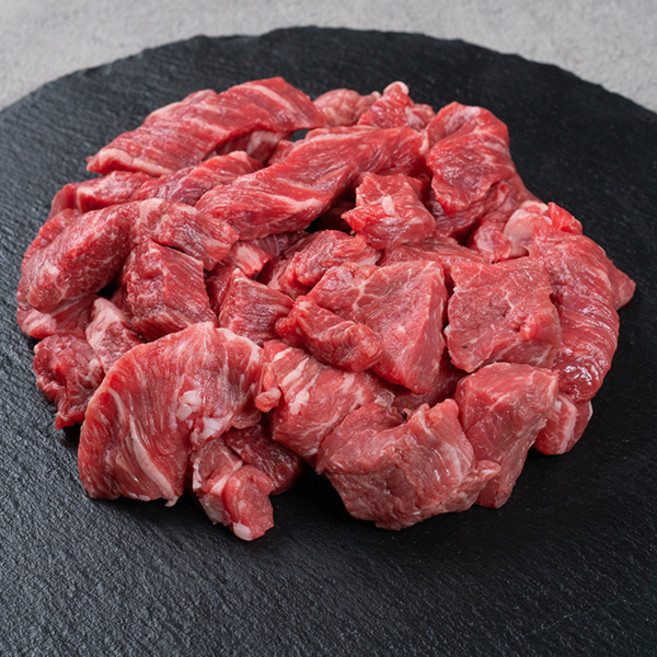 [한성가횡성한우]정품 횡성한우 1+등급 국거리(절단) 500g, 1개