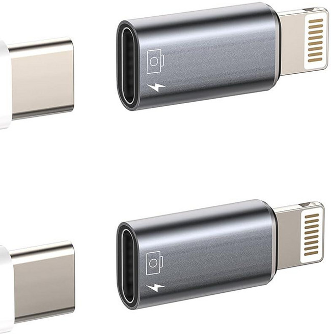 HOYULLI 아이폰 OTG 어댑터 오디오 헤드폰 동글 (2팩) USB C 암 - 라이트닝 수 충전기 데이터 동기화 컨버터 Type-C 카메라 카드 리더기 플래시 드라이브 마우