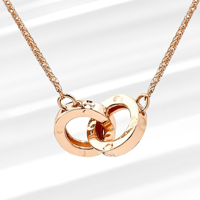 준주얼리 전체 14K 크로스 더블 링 여자 골드 목걸이 LOBDN399