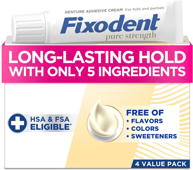 픽소덴트 순수 강도 틀니 2.4온스4팩, 2.4oz (Pack of 4)