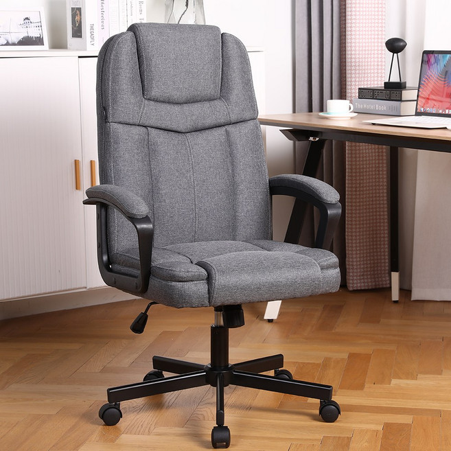 SeekFun 등받이 사무용 의자 높이조절 학생 공부 의자 손잡이 편안한 사무실 컴퓨터 책상 체어, 그레이