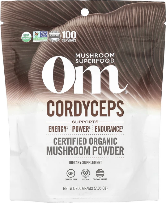 Om Mushrooms 동충하초 유기농 인증 버섯 분말 200g(7.05oz), OmMushrooms동충하초유기농인증버섯분말200g70, 200g, 1개 - 쿠팡