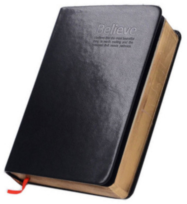 봄밤 PU 가죽 금박 무지 노트 / 성경 필사 QT 노트 만년다이어리, 금박노트