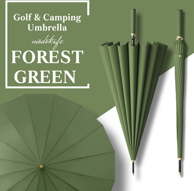 모도라이프 강풍대비 골프 캠핑 튼튼한 장우산, 포레스트그린