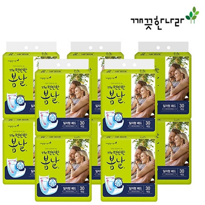 깨끗한나라 더편안한 봄날 일자형 패드 속기저귀 30매 10팩 (총 300매), 1박스
