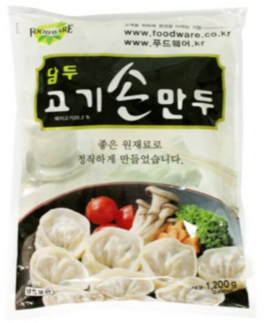 담두 고기 손만두, 1.2kg, 2개