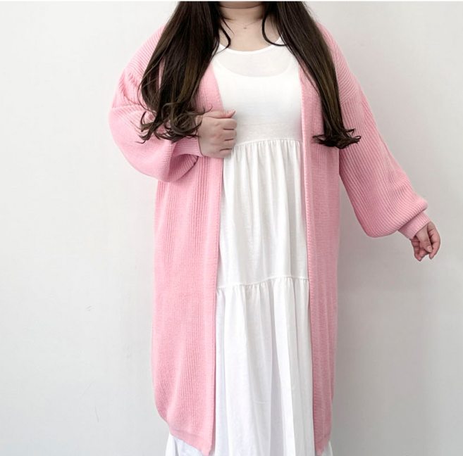 (66-110) 리타 색감좋은 니트 롱가디건 빅사이즈 긴팔 가을 아우터 4XL 가디건