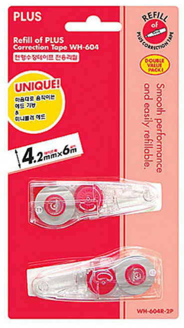 플러스 수정테이프리필 4.2mm x 6m WH-604R-2P, 5개