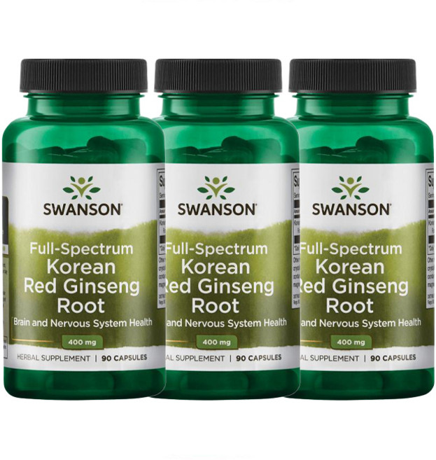 斯旺森Swanson 韓國紅參根膠囊, 90粒, 3罐