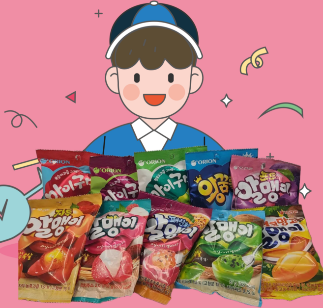 오리온 베스트 젤리 10종 모음 키위알맹이+자두알맹이+피치알맹이+코코망고알맹이+포도알맹이+패션후르츠알맹이+마이구미청포도+마이구미포도+마이구미복숭아+왕꿈틀이, 1개