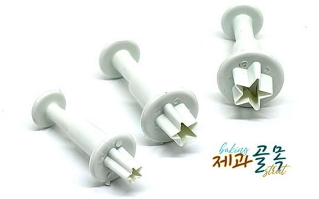 제과골목 푸쉬 쿠키커터 스타3종 플런저커터, 1개