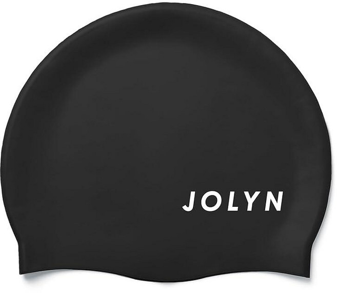 JOLYN 클래식 유니 실리콘 수영 모자 성인 여성 및 남성용 모발 보호 집중 트레이닝 편안한 미끄럼 방지 수영 모자 블랙, 1개