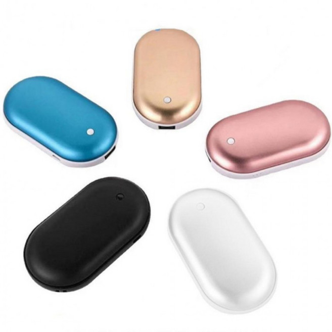 2+1 충전식 휴대용 손난로 5000mAh 대용량 양면 발열 핫팩 보조배터리 [BDnCO], 골드, 골드, 골드