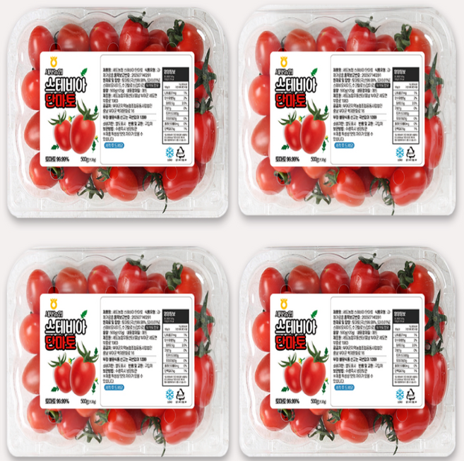 스테비아 대추방울토마토 단마토 레드, 4개, 500g