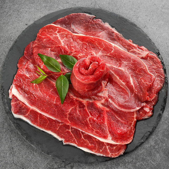 부채살 슬라이스 구이용 육전용 식단&헬스 소포장 소고기 미국산 초이스등급, 10개, 200g