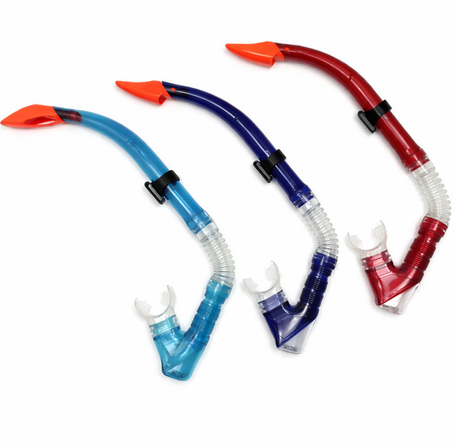 비앤드 1+1 SS02 실리콘 스노클만 물역류방지 9세~성인, 블루+레드