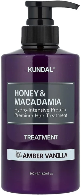Kundal 허니 & 마카다미아 트리트먼트 앰버 바닐라 500ml(16.9fl oz) KDL-74205 - 쿠팡