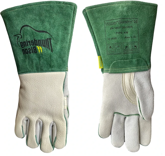 TIG 가죽 용접 장갑 작업용 안전 내화 내열 아르곤 아크 스파크 방지 버팔로, 01 XL, 01 10-2655