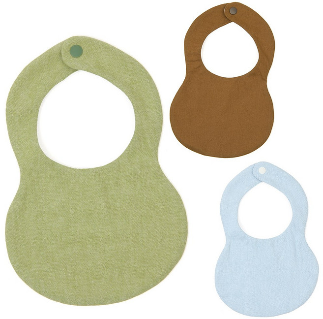 베베띵 동글동글 아기 침턱받이 3종 세트 / 핸드메이드 오가닉 턱받이, 1개, 3개입, 5번_녹차라떼+아이스청+허니브라운