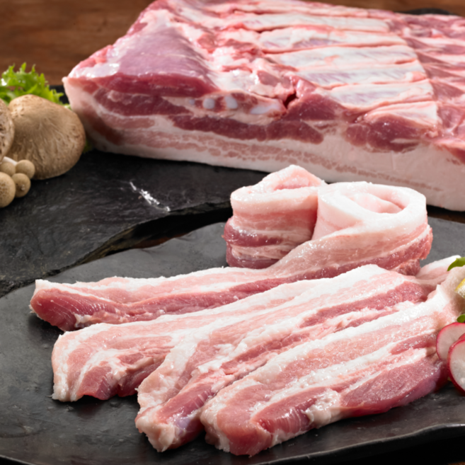 [푸짐상품] 2kg 삼겹살 칠레 냉동 냉삼 통삼겹살 수입 통삼겹 대용량, 2kg (구이용 1cm), 1개