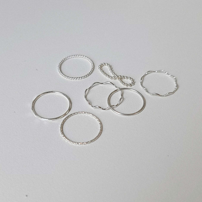 실버925 무지 컷팅 레이어드 실반지 가드링 순은 무지 기본반지