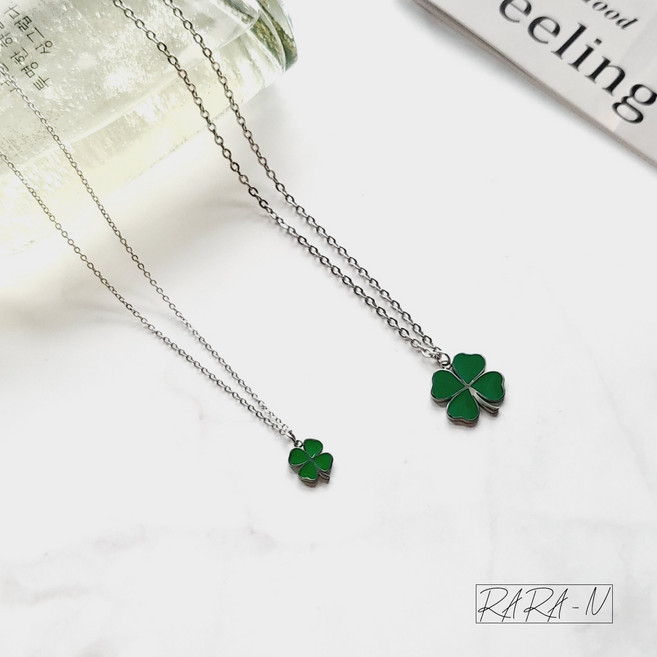 라라앤 ALL써지컬 행운 네잎클로버 목걸이 데일리 우정 하트클로버 목걸이