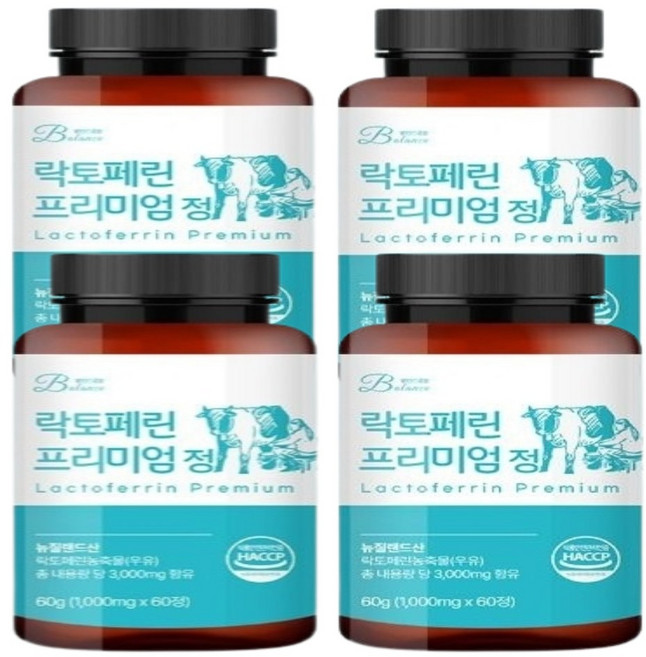 밸런스궁합 락토페린 프리미엄 정 3000mg 60정, 4개
