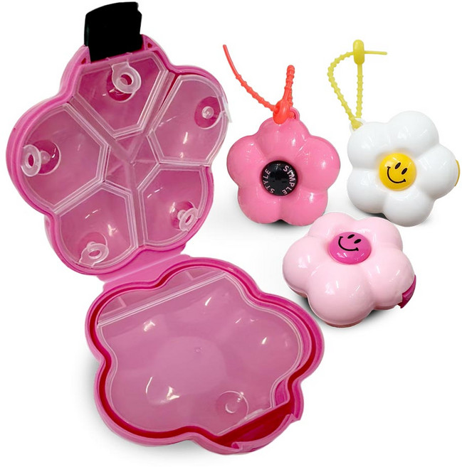 깔끔더하기 악세사리 보관함 휴대용 귀걸이 목걸이 정리함, 베이비핑크, 1개