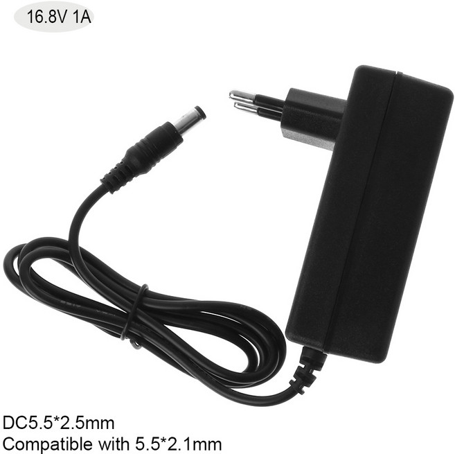 16.8V 1A 배터리 충전기 리튬 리튬 이온 배터리 벽 충전기 AC 100-240V 50/60Hz EU/US 플러그, EU, 1개