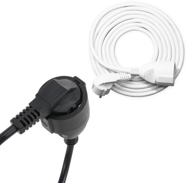 (아이정) 1구 연장선 멀티탭 케이블 전기코드 (5M), 02. 화이트, 1개