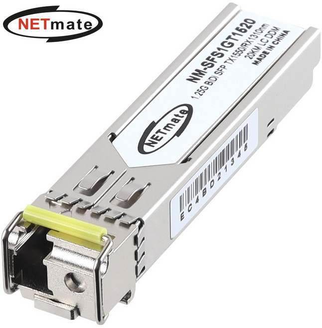 강원전자 넷메이트 NM-SFS1GT1520 기가비트 싱글모드 SFP BiDi 광 모듈(TX1550nm/RX1310nm/20km), 1개